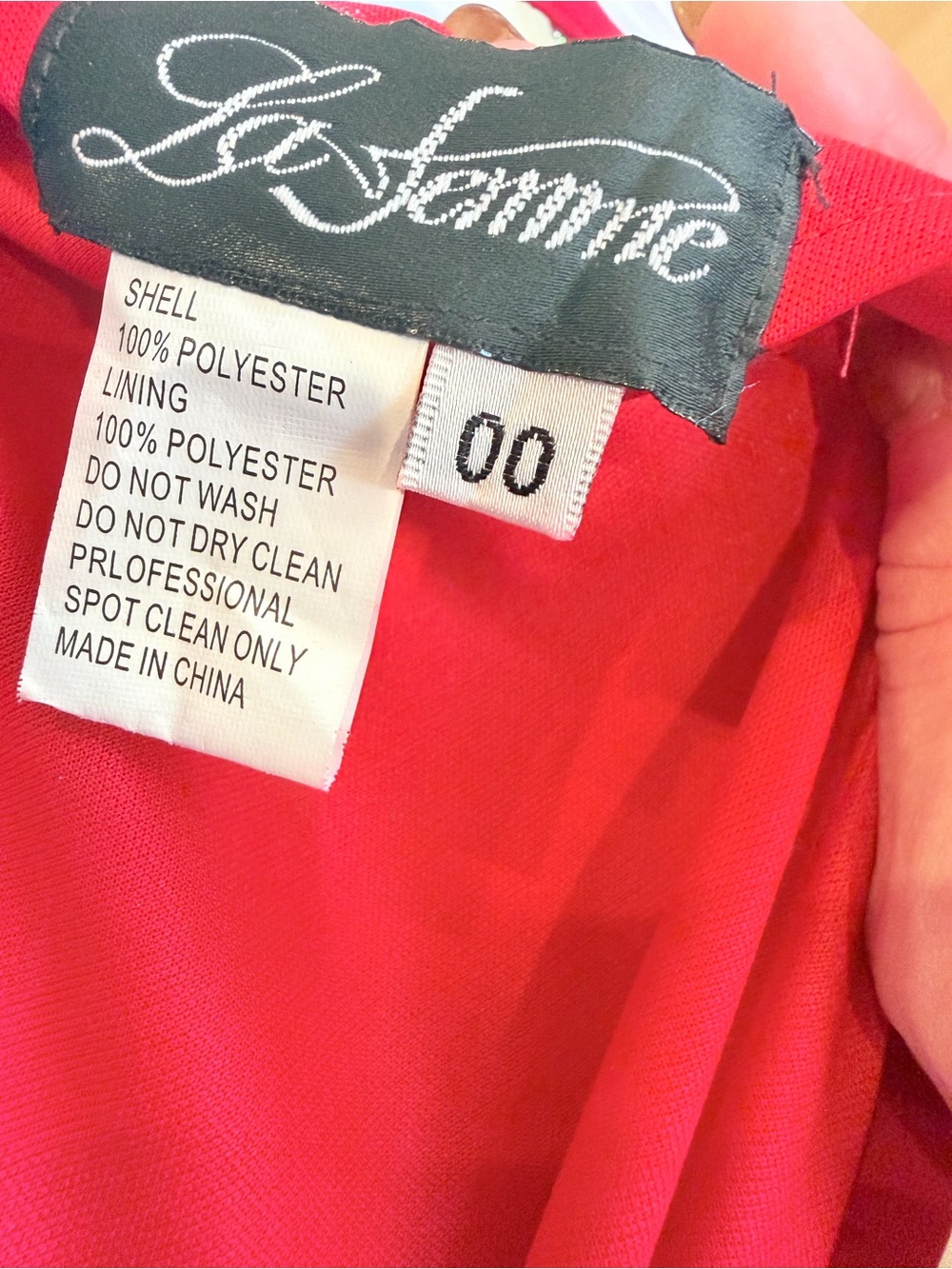Authentic La Femme Red Strapless Gown with Sweatheart Neckline and Crossed Back - Picture 2 of 13